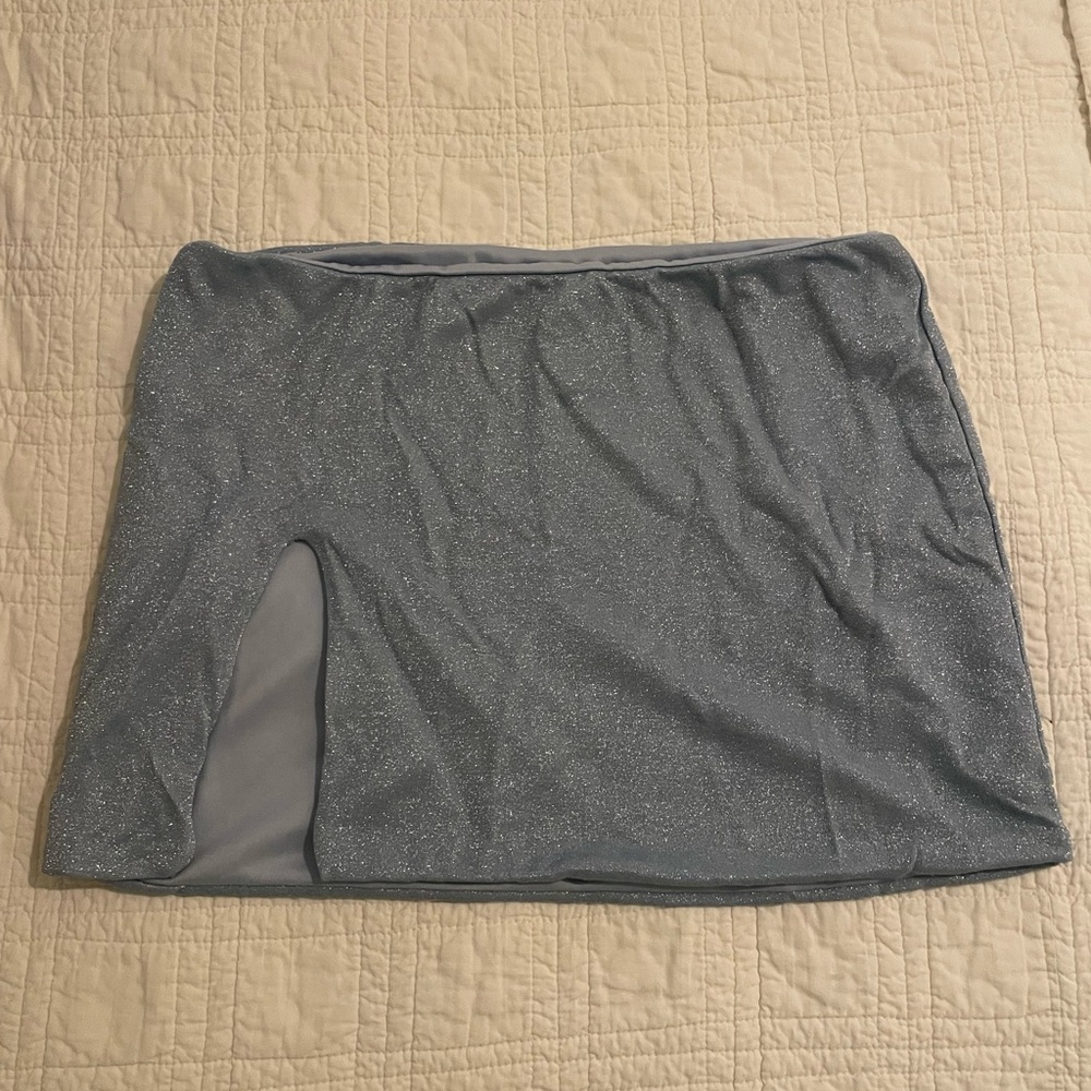 Princess Polly Light Blue Glitter Mini Skirt